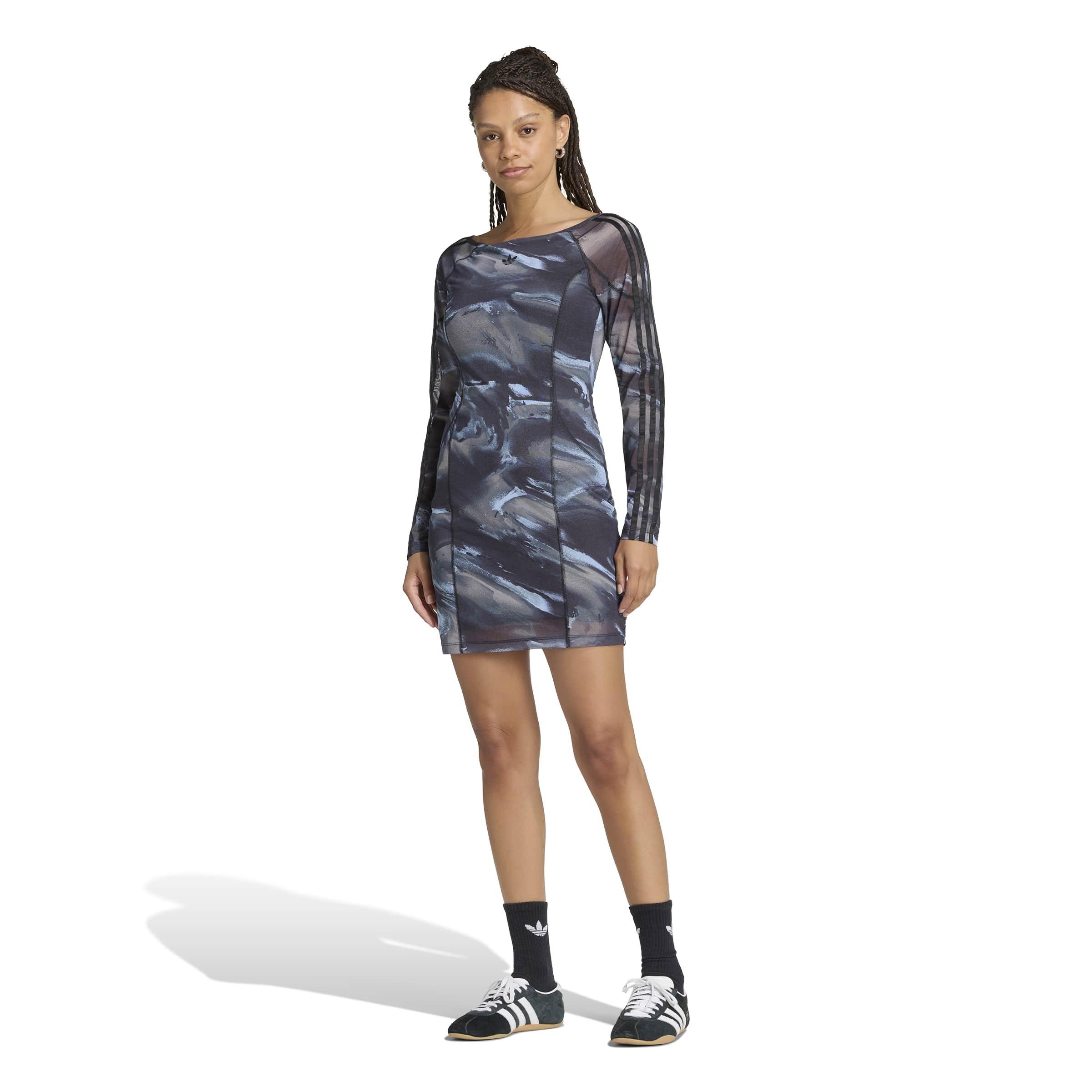 adidas Originals Women's Graphic Mini Dress - Green/Brown - GREEN/BROWN
